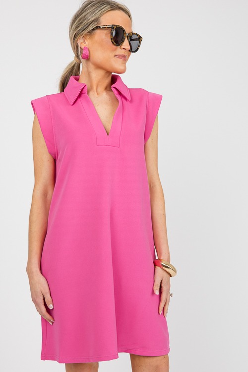 Rib Stretch Dress, Hot Pink - 0605-72.jpg
