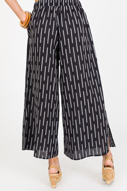 Side Line Slit Pants, Black