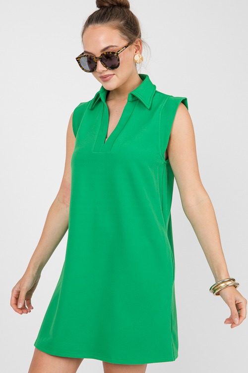 Rib Stretch Dress, Green - 0605-81.jpg