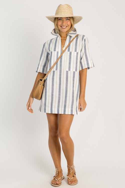 Neutral Striped Dress