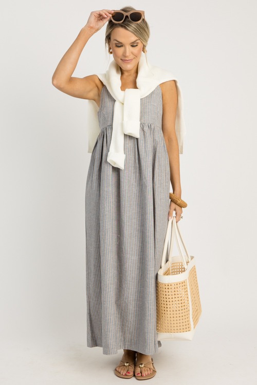 Marissa Stripe Maxi, Blue Natural
