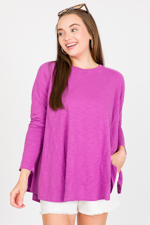 Long Sleeve Swing Tunic, Orchid