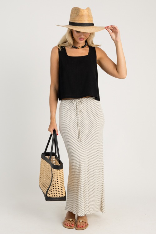 Slanted Lines Maxi Skirt, Oatmeal
