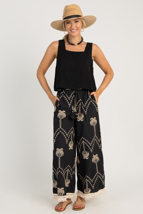 Palm Embroidery Pants, Black - 0606-56.jpg