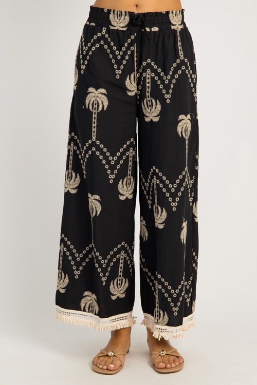 Palm Embroidery Pants, Black - 0606-57.jpg