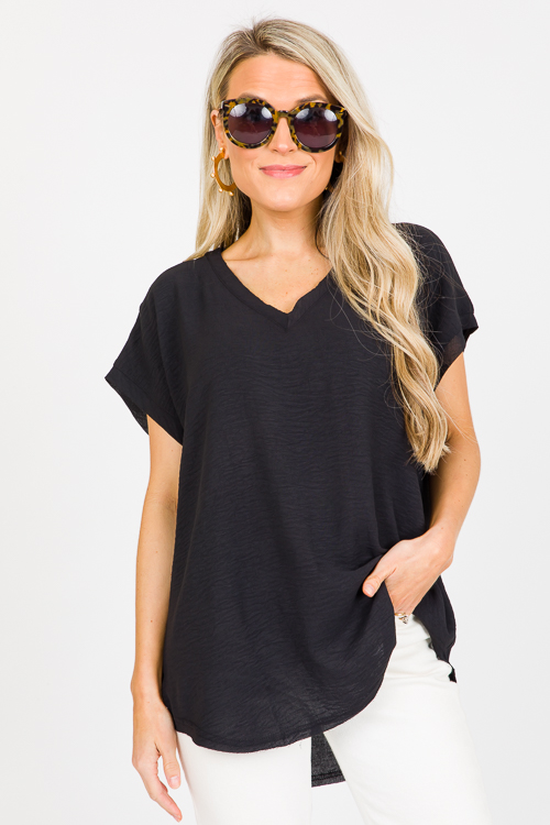 Darla Boxy Blouse, Black