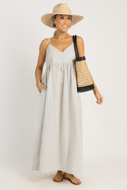 Marissa Stripe Maxi, White Black