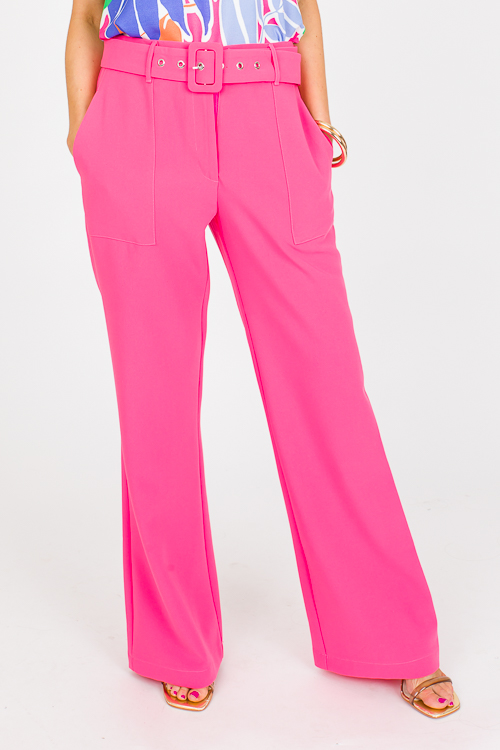 Flamingo Belted Trousers - SALE - The Blue Door Boutique