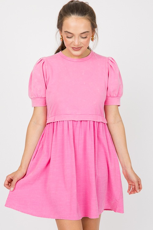 Mineral Wash Contrast Dress, Pink - 0607-69.jpg