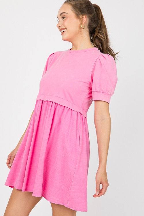 Mineral Wash Contrast Dress, Pink - 0607-71.jpg