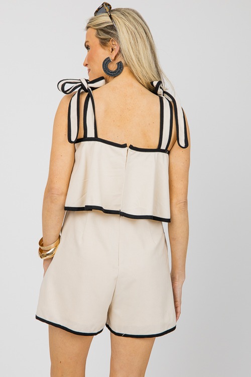 Contrast Trim Romper, Oatmeal/Black - 0610-113.jpg