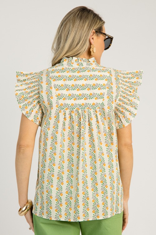 Floral Vines Top, Tangerine - 0610-128.jpg