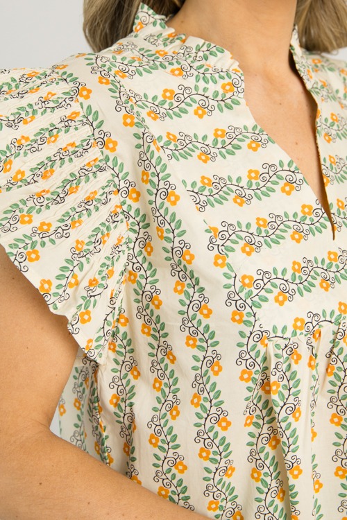 Floral Vines Top, Tangerine - 0610-129.jpg