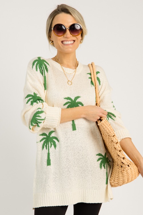Palm Tree Sweater, Natural