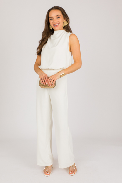 On The Town Jumpsuit, White