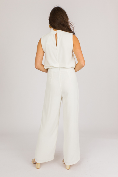 On The Town Jumpsuit, White