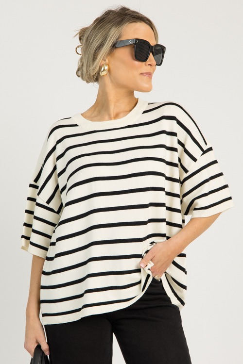 Jana Stripe Sweater, Black - 0610-73h.jpg