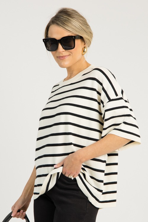 Jana Stripe Sweater, Black - 0610-76.jpg