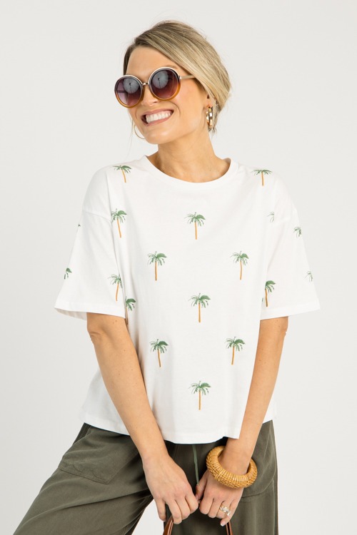 Palm Tree Embroidery Tee