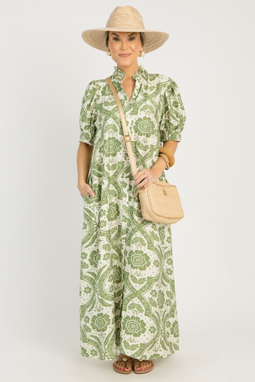 Paula Floral Maxi, Green