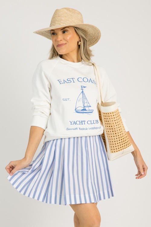 Yacht Club Sweatshirt, White Blue