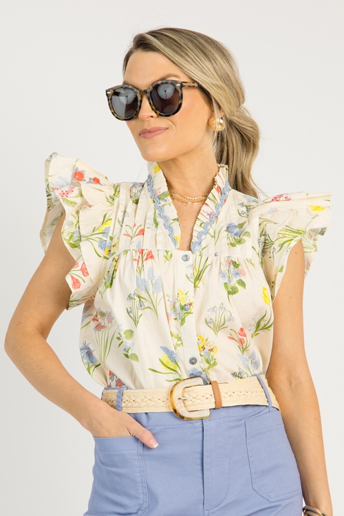 The Petal Top, Cream