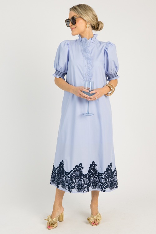 Prescott Lace Midi, Chambray Blue
