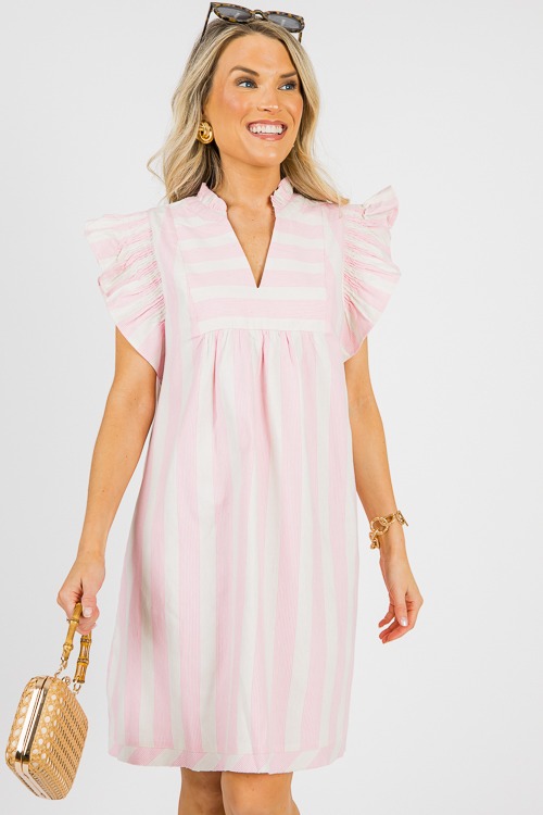 Kathryn Pinstripe Dress, Pink