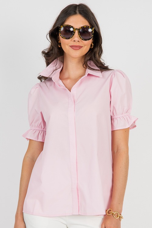 Puff Sleeve Shirt, Pink - 0612-129p.jpg