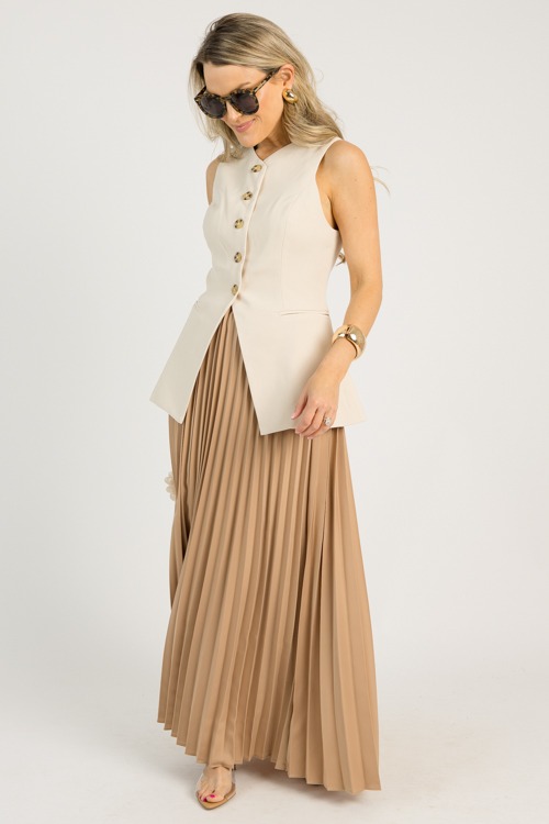 Pleated Satin Maxi Skirt, Sand - 0612-25h.jpg