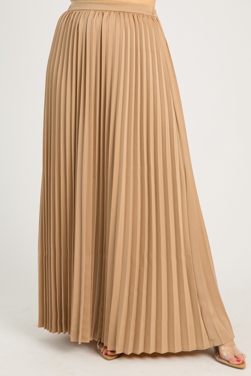 Pleated Satin Maxi Skirt, Sand - 0612-33h.jpg