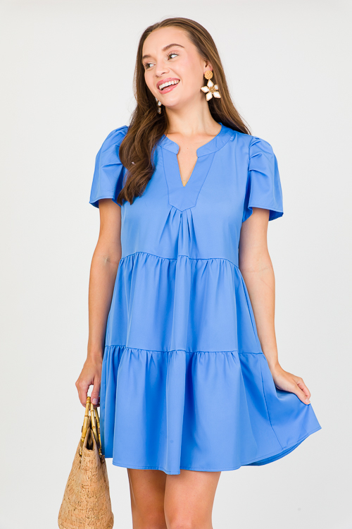 Addison Tier Dress, Crystal Blue