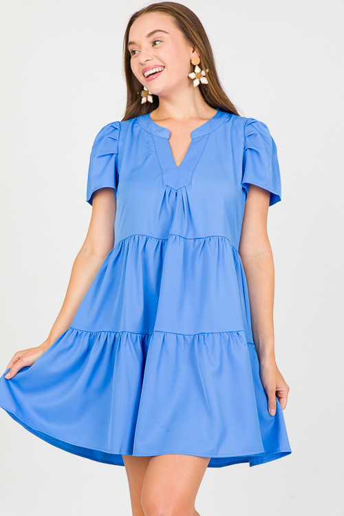 Addison Tier Dress, Crystal Blue