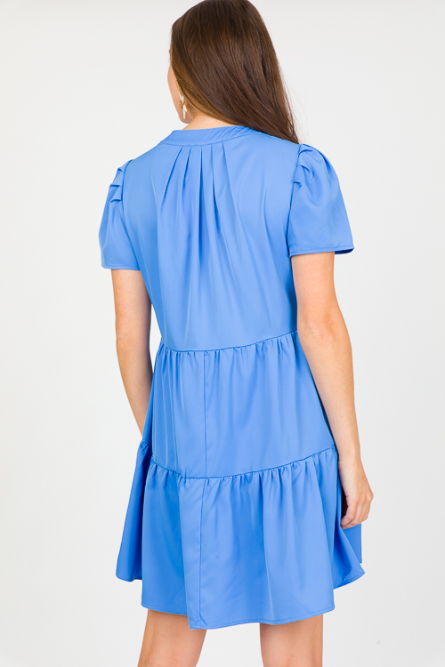 Addison Tier Dress, Crystal Blue