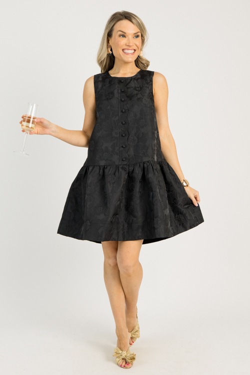 Floral Elegance Dress, Black