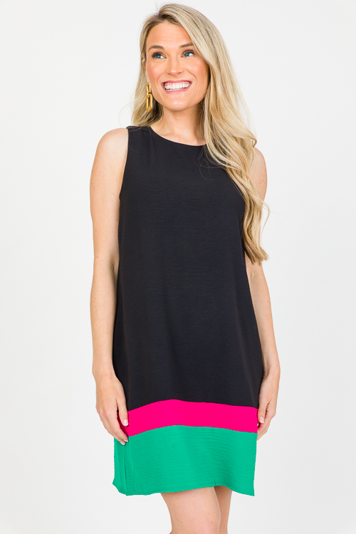 Block Hem Shift Dress