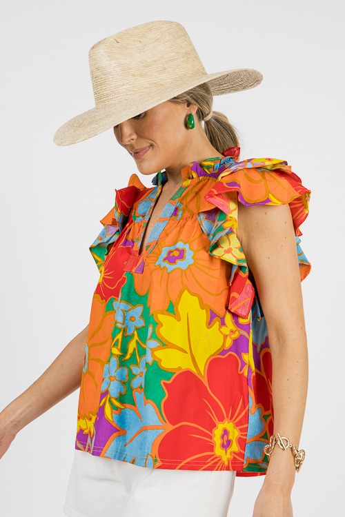 Bold Floral Ruffle Top, Multi - 0614-156.jpg