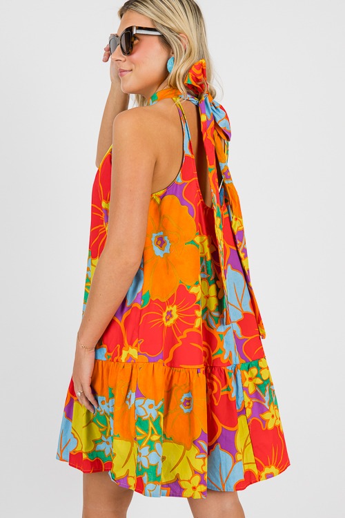 Bold Floral Halter Dress, Multi - 0614-168h.jpg