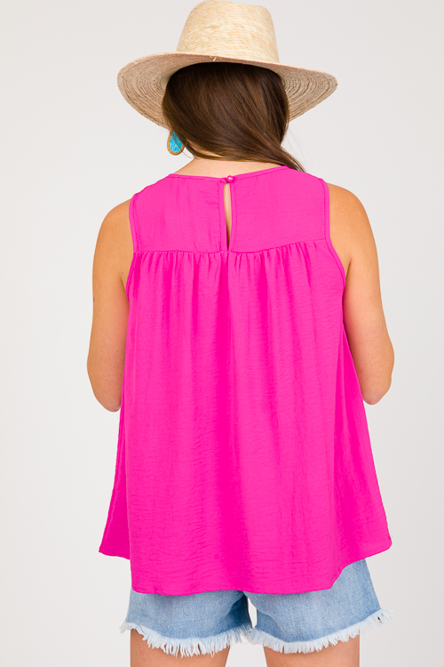 Katie Smock Tank, Hot Pink