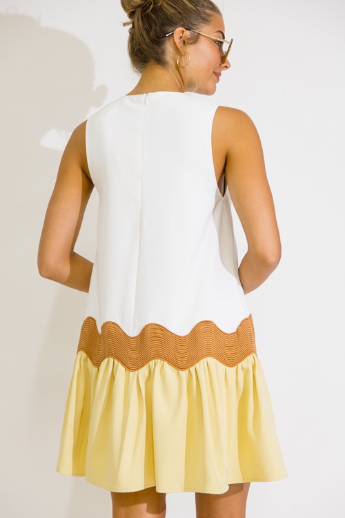 Waveline Colorblock Dress, Off White - 0616-167.jpg