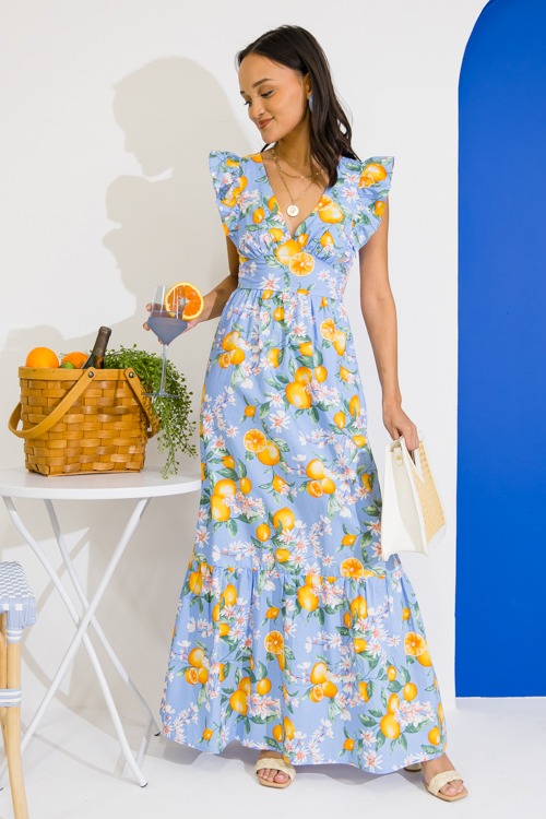 Citrus Blossom Maxi, Blue
