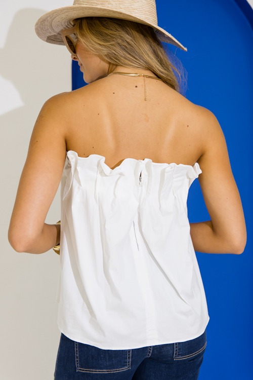 Pleated Strapless Top, Off Whit - 0616-364.jpg