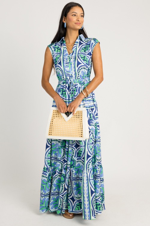Felicity Printed Maxi, Deep Blue