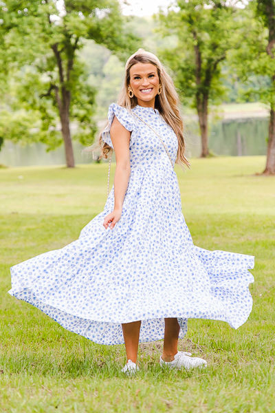 Sweetest Blooms Maxi, Wht Blue