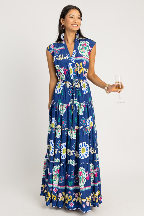 Robin Floral Maxi, Deep Blue