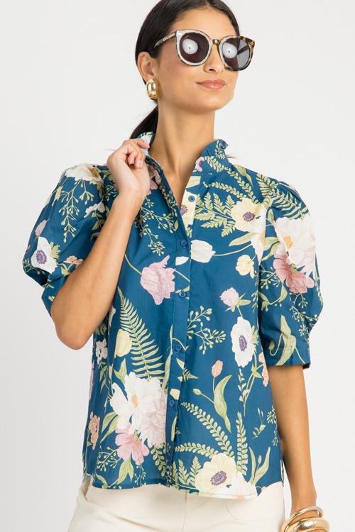 Garden Party Blouse, Teal - 0618-100h.jpg