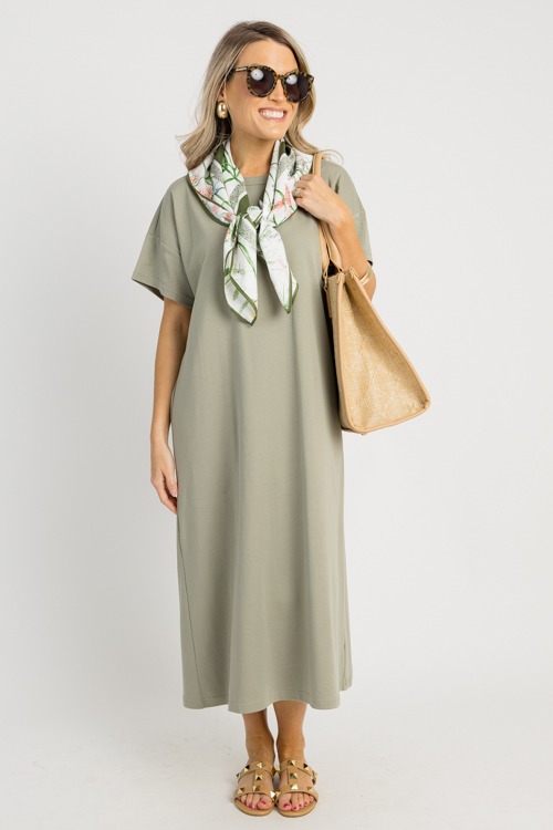 Relaxed T-Shirt Midi, Lt. Olive