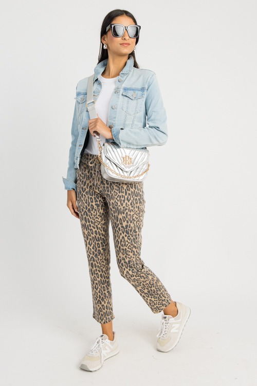 Leopard Draw Waist Jeans
