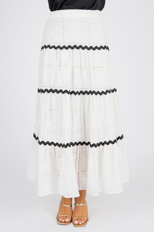 Eyelet Ric Rac Maxi Skirt