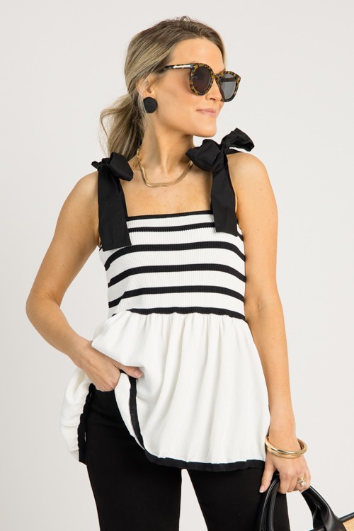 Bow Strap Stripe Knit Top - 0619-55.jpg
